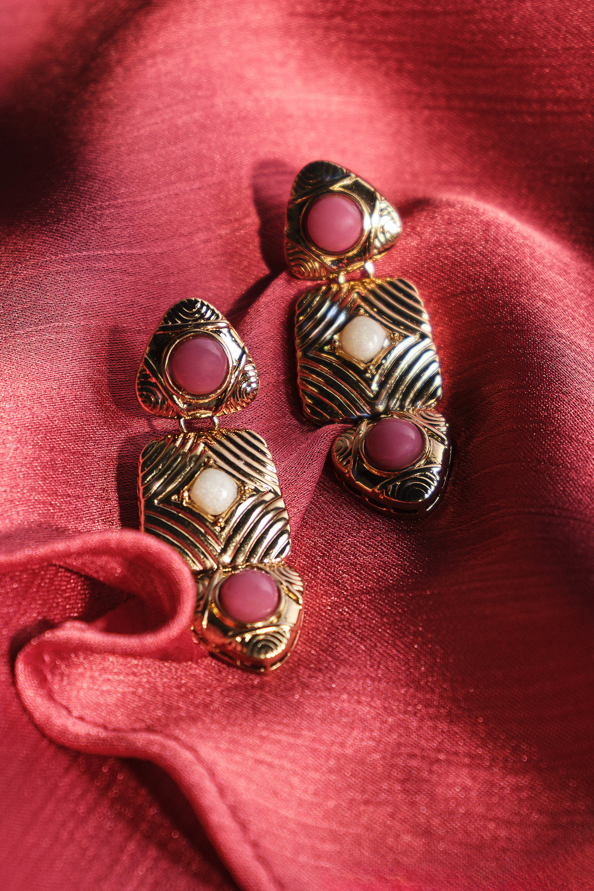 Golden Kaleidoscope Earrings, , image 4